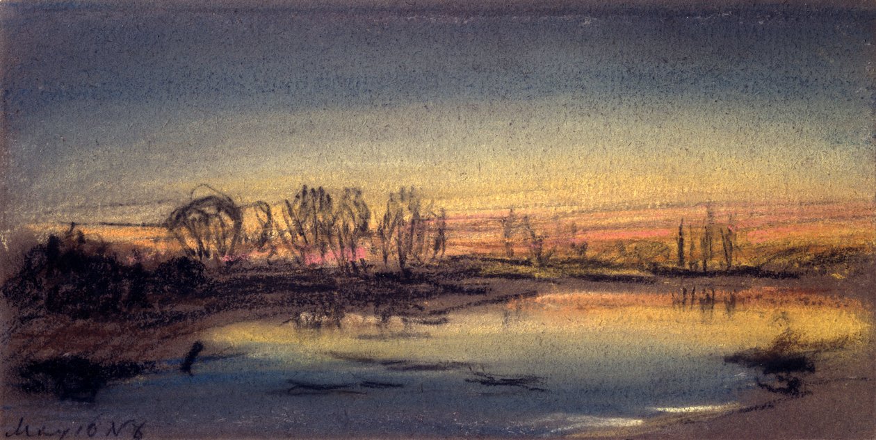 Solnedgang, maj 1884 af Frederick (attr. to) Barnard