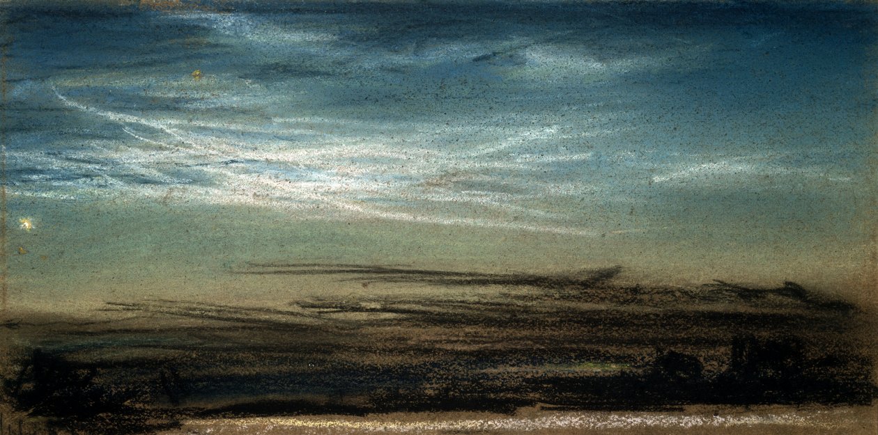 Solnedgang og nattelys, 6. juli 1885 af Frederick (attr. to) Barnard