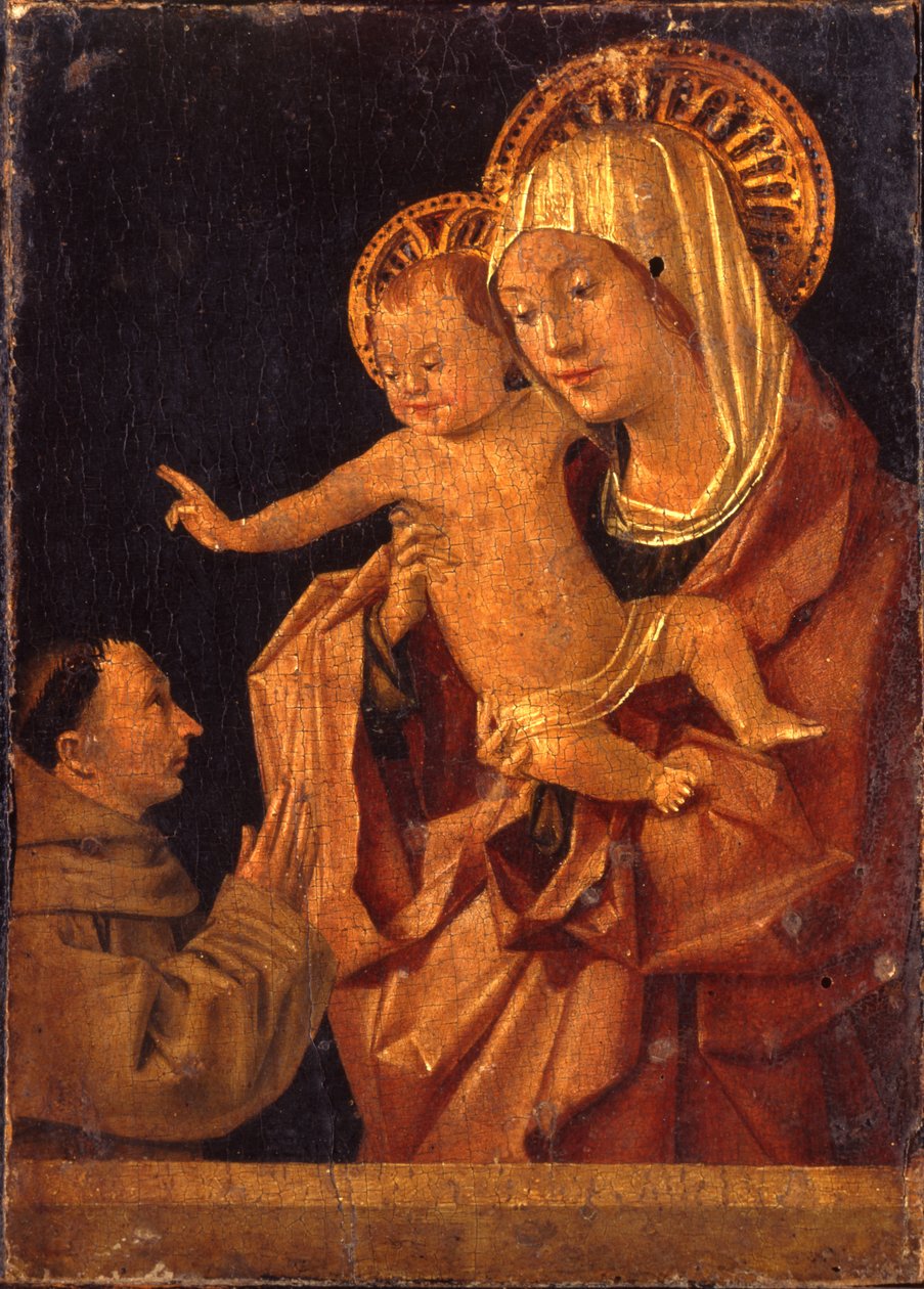 Madonnaen og barnet med en franciskanermunk i tilbedelse af Antonello da Messina