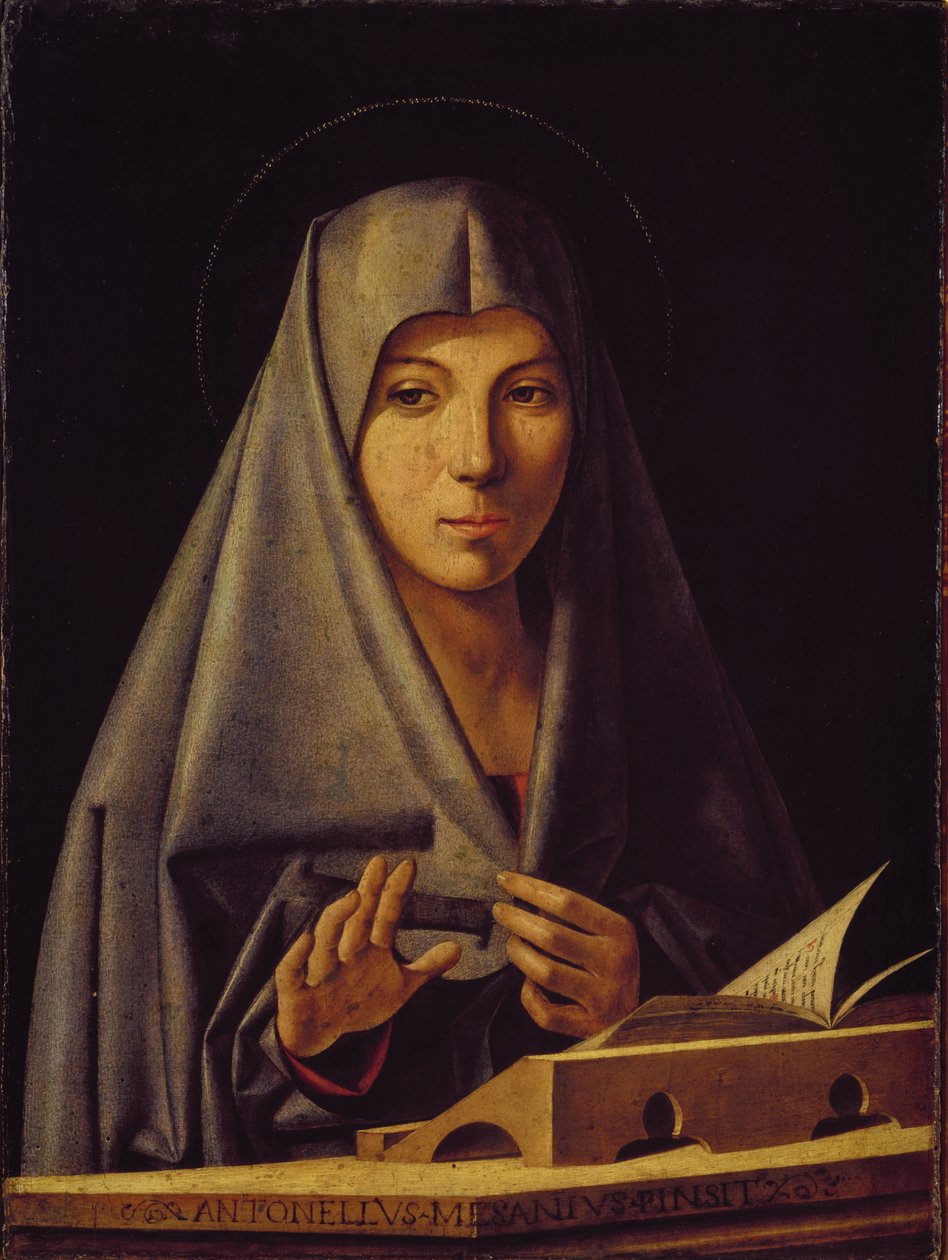 Jomfru bebuder af Antonello da Messina