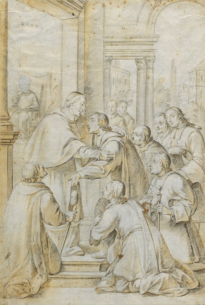 Saint Bruno møder biskop Hugh af Köln af Antoni Viladomat
