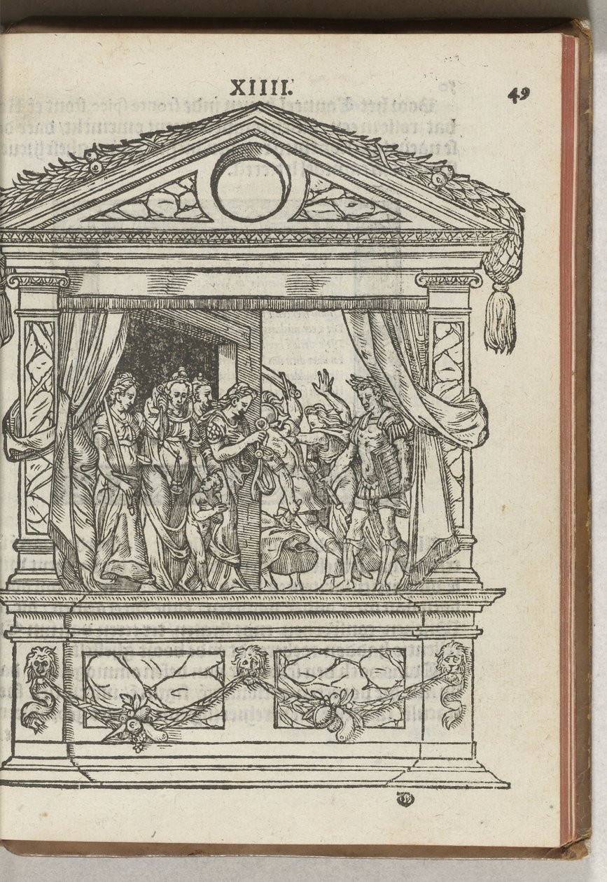 Tredje dekoreret stillads med scene: prinsen befrier dyderne fra fangenskab, 1577 af Antoni van Leest
