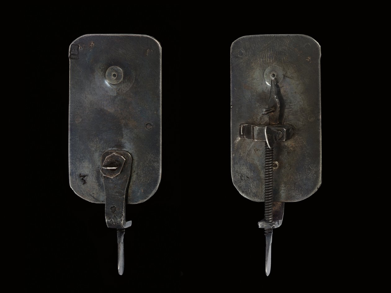 Mikroskop, ca. 1690 (sølv og glas) (se også 1121457-60) af Antoni van Leeuwenhoek