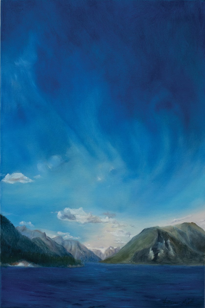 Norges fjorder, 2011 (olie på lærred) af Antonia Myatt