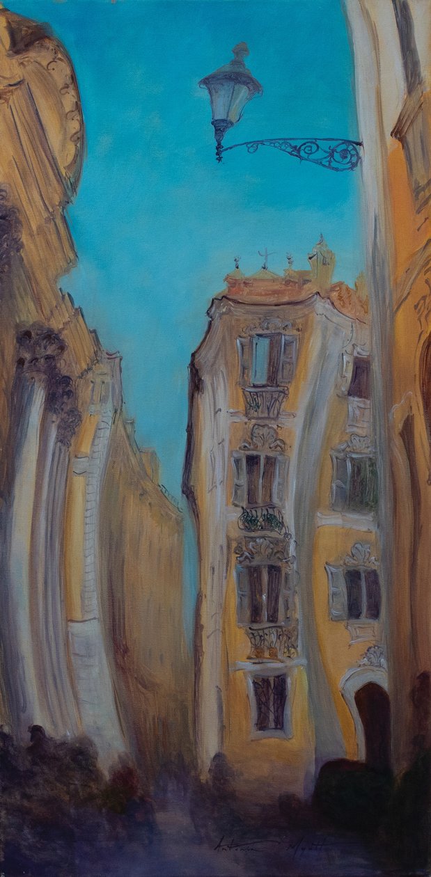Etsitkö suihkulähdettä, Italia, 2015 (öljy kankaalle) af Antonia Myatt