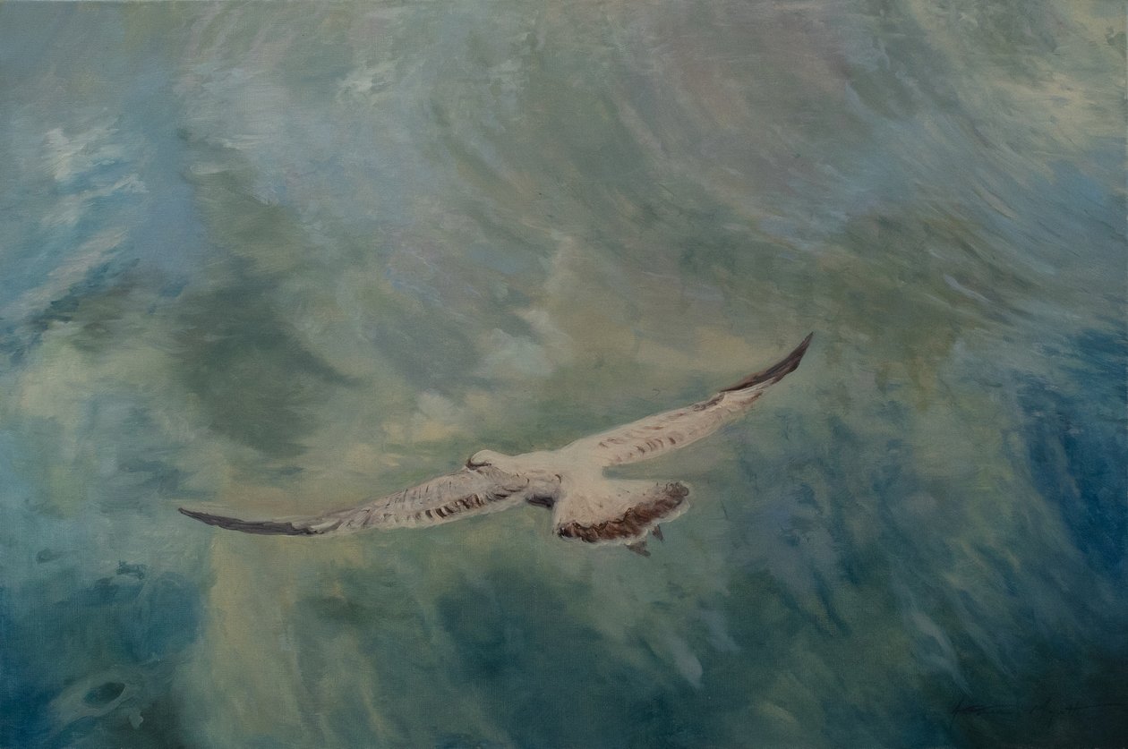 Lokin siivet ojennettuna, 2012 (öljy kankaalle) af Antonia Myatt