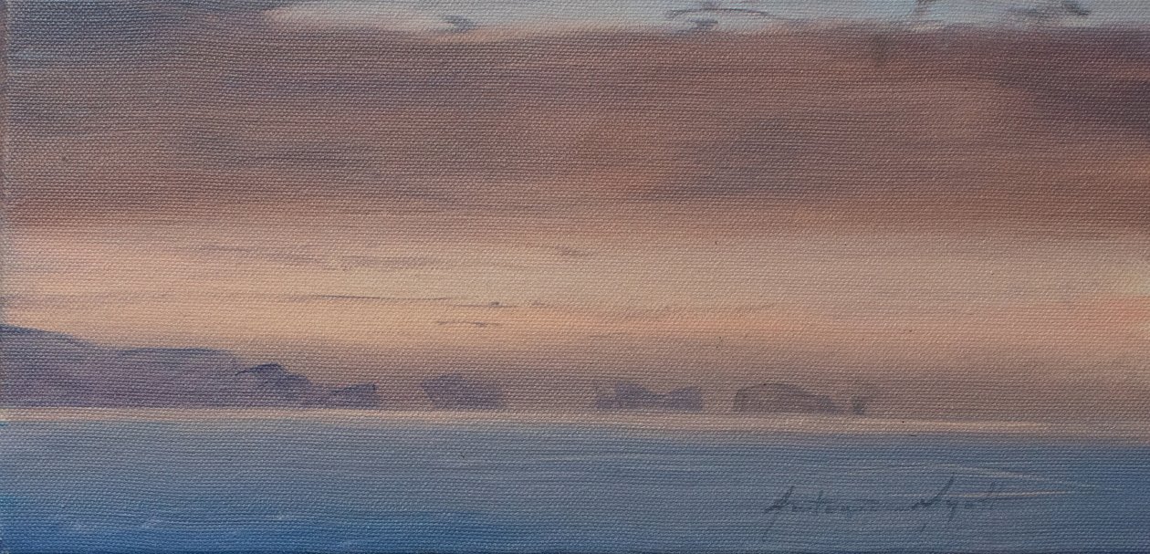 Seven Sisters, Lymington, 2019 (öljy kankaalle) af Antonia Myatt