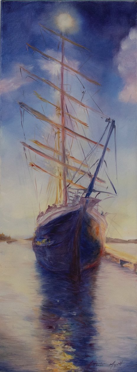 Tenacious in Antigua Bay, 2008 (öljy kankaalle) af Antonia Myatt