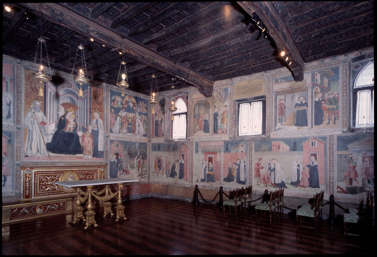 Generel oversigt over livet for St. Francesca roman (fresco af Antoniazzo Romano