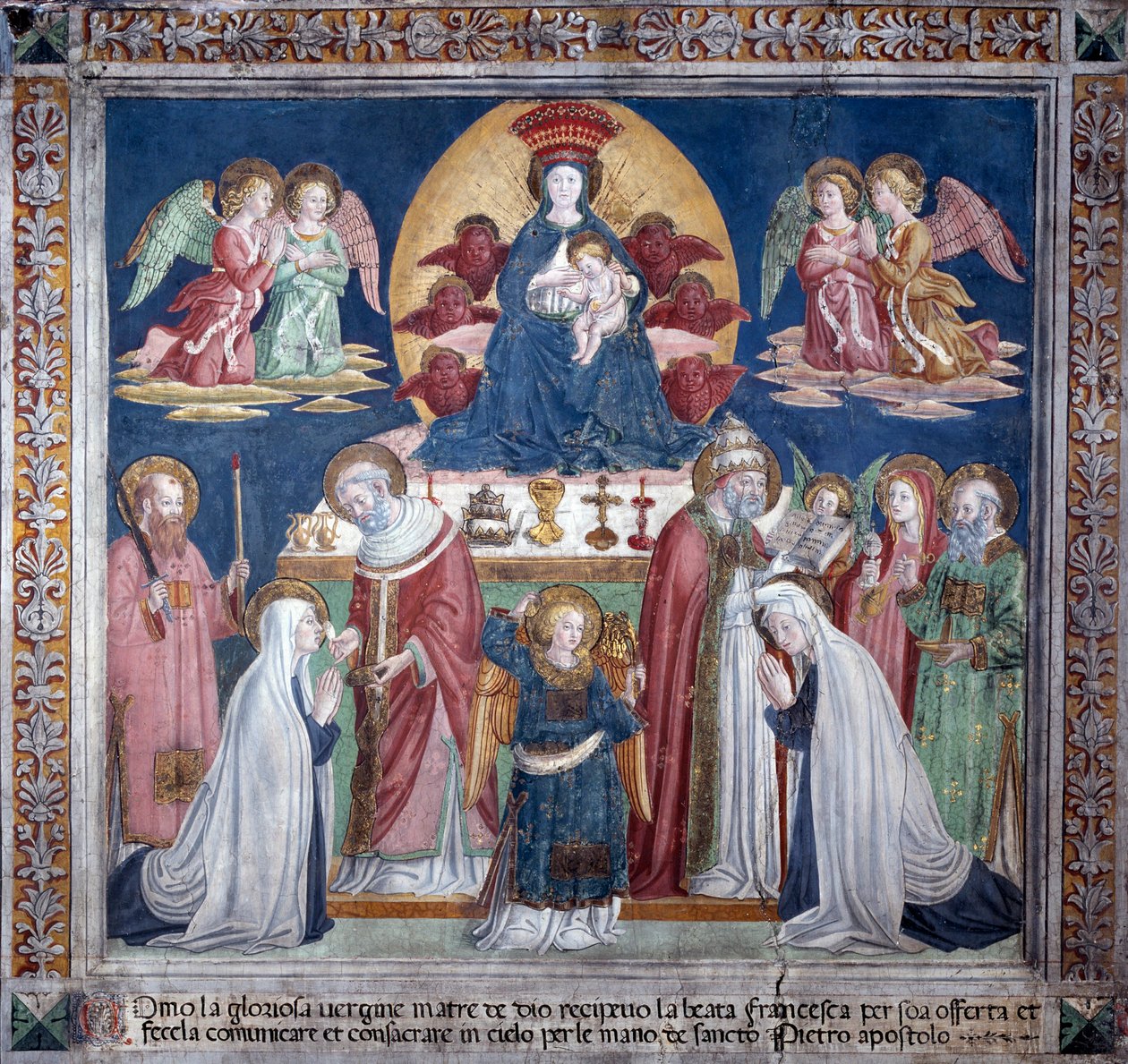 St. Francesca Romanas liv: juledag af Antoniazzo Romano