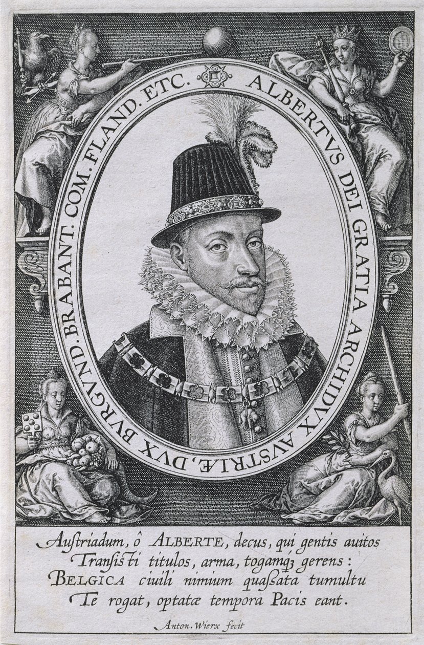 Portræt af Albert, ærkehertug af Østrig (1559-1621) af Antonie Wierix
