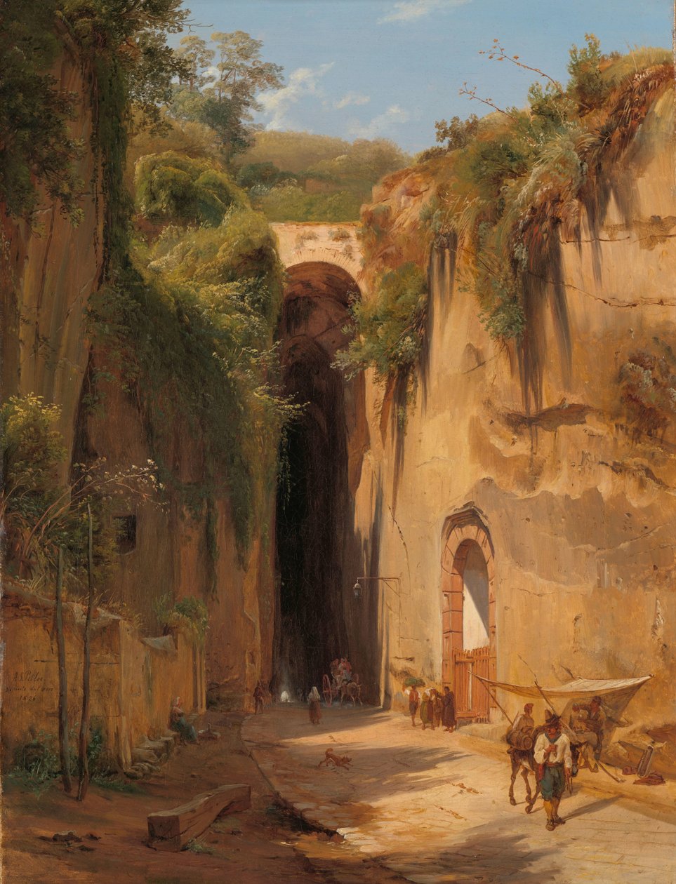 Grotten af ​​Posillipo i Napoli Posillipo-grotten nær Napoli af Antonie Sminck Pitloo