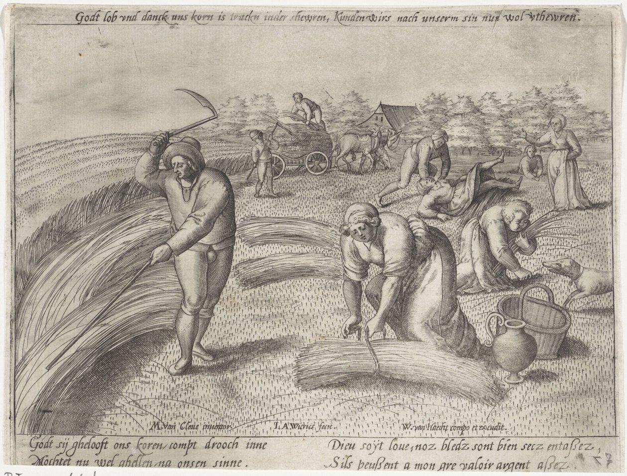 Høsten Dyrkning af korn (serietitel) af Antonie Wierix (II) (possibly)