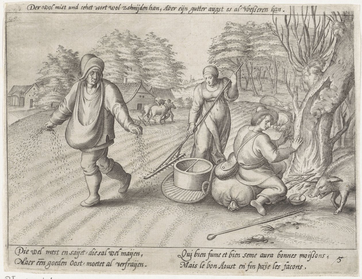 Så på jorden Dyrkning af korn (serietitel) af Antonie Wierix (II) (possibly)
