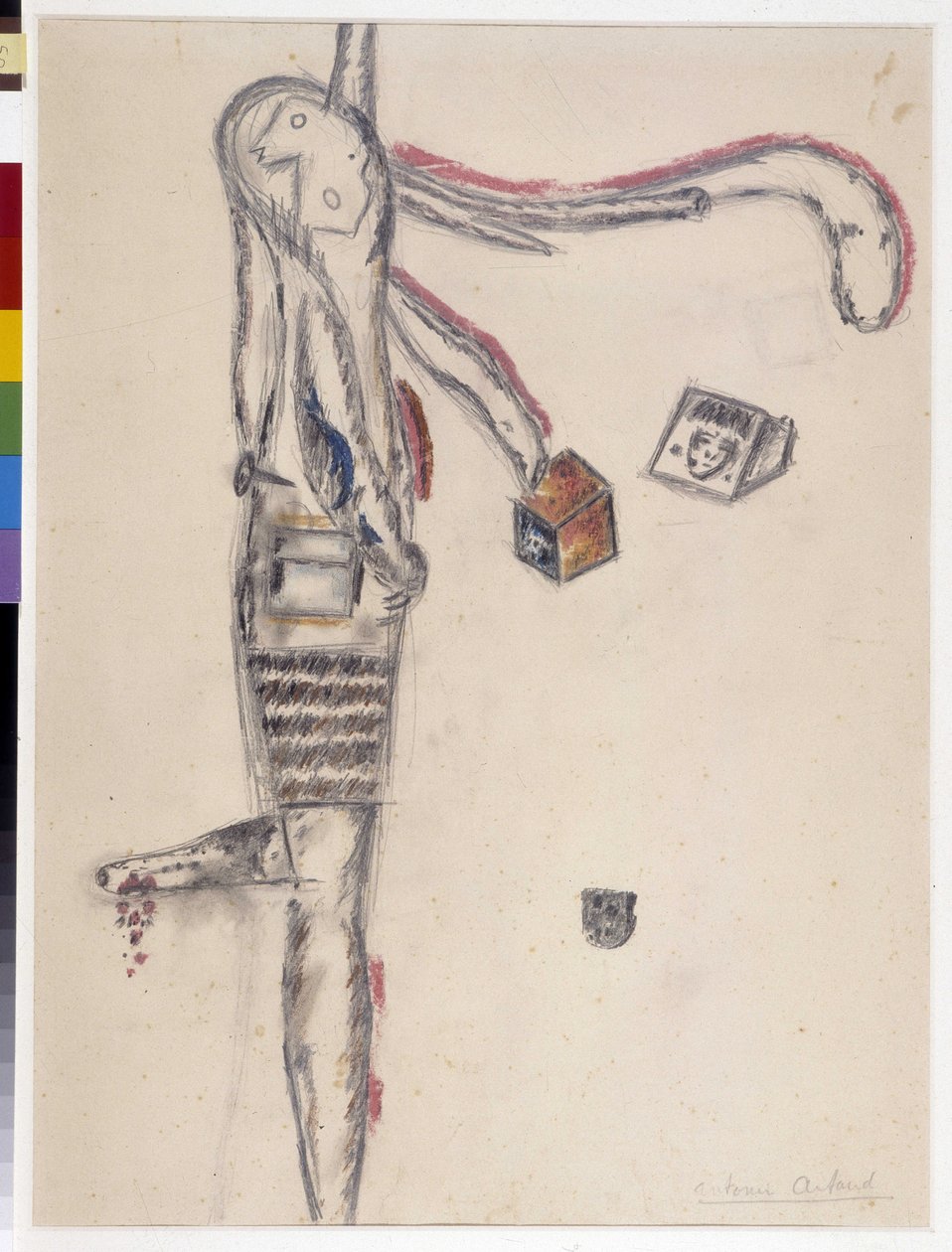Tegning af Antonin Artaud (1896-1948). 1945 Dim cm 63X48 Musee Cantini, Marseille. af Antonin Artaud
