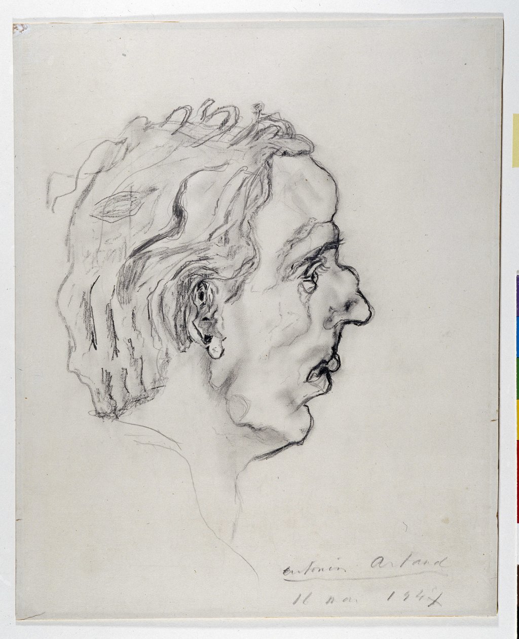 Portræt af digteren Jacques Prevel (1915-1951) i profil - 11. maj af Antonin Artaud