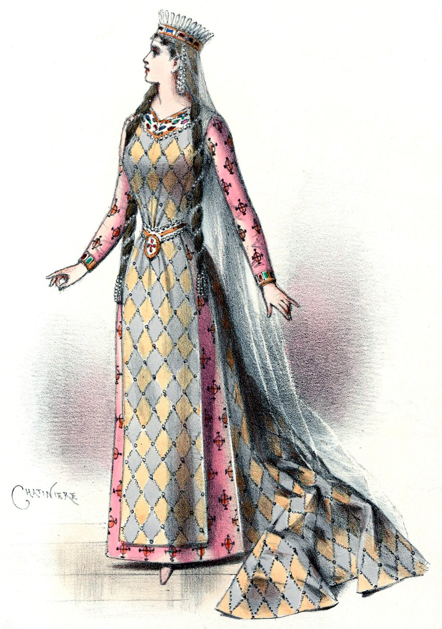 Massenet - Esclarmonde - Sibyl Sanderson, rollen som Esclarmonde, 1. akt, 2. scene - Antonin-Marie Chatinière, 1889 af Antonin Marie Chatiniere
