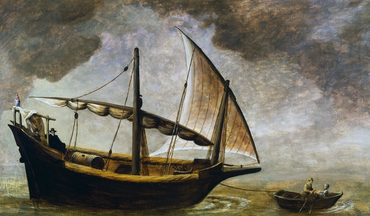 Genovesisk vinskib fra det 17. århundrede, 20. århundrede (maleri) af Antonino Traverso