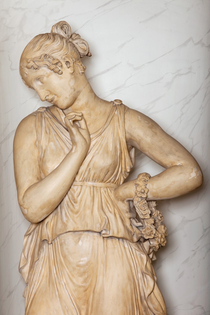 Danser med finger på hagen (gips) (detalje) (se også 698750) af Antonio Canova
