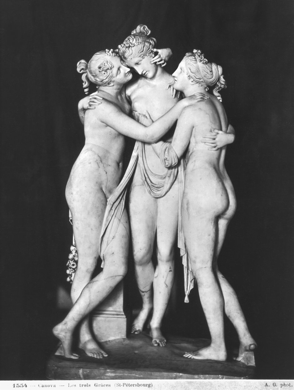 Three Graces, 1812-16 (marmor) (se også 266965 og 266966) af Antonio Canova