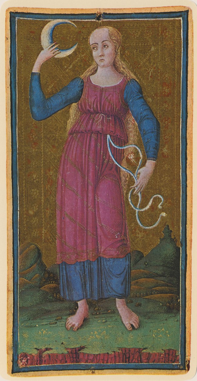 Månen, faksimile af et tarotkort fra 