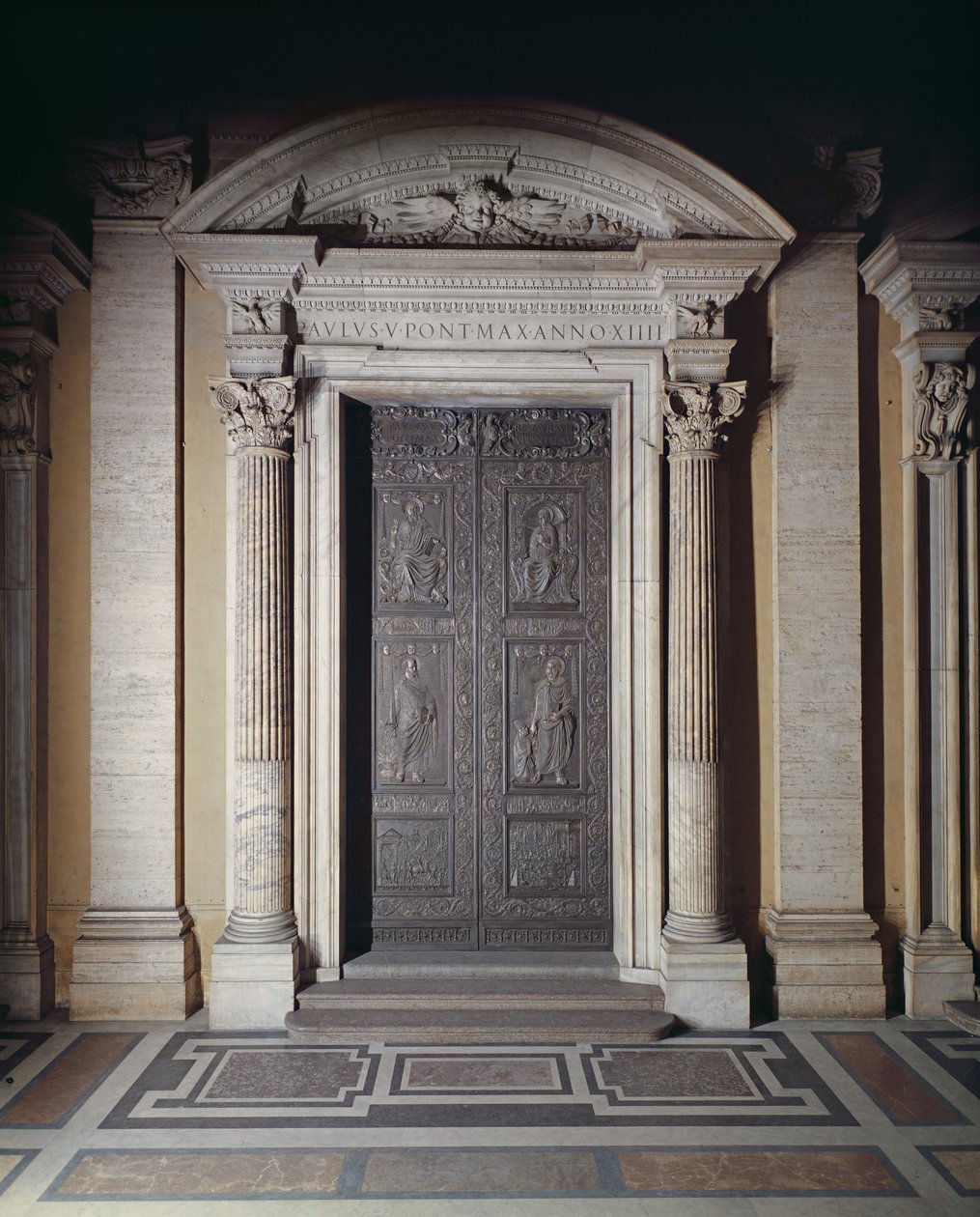 Basilikaens centrale dør, dekoreret 1439-45 (bronze) (se også 247331-247337) af Antonio Filarete