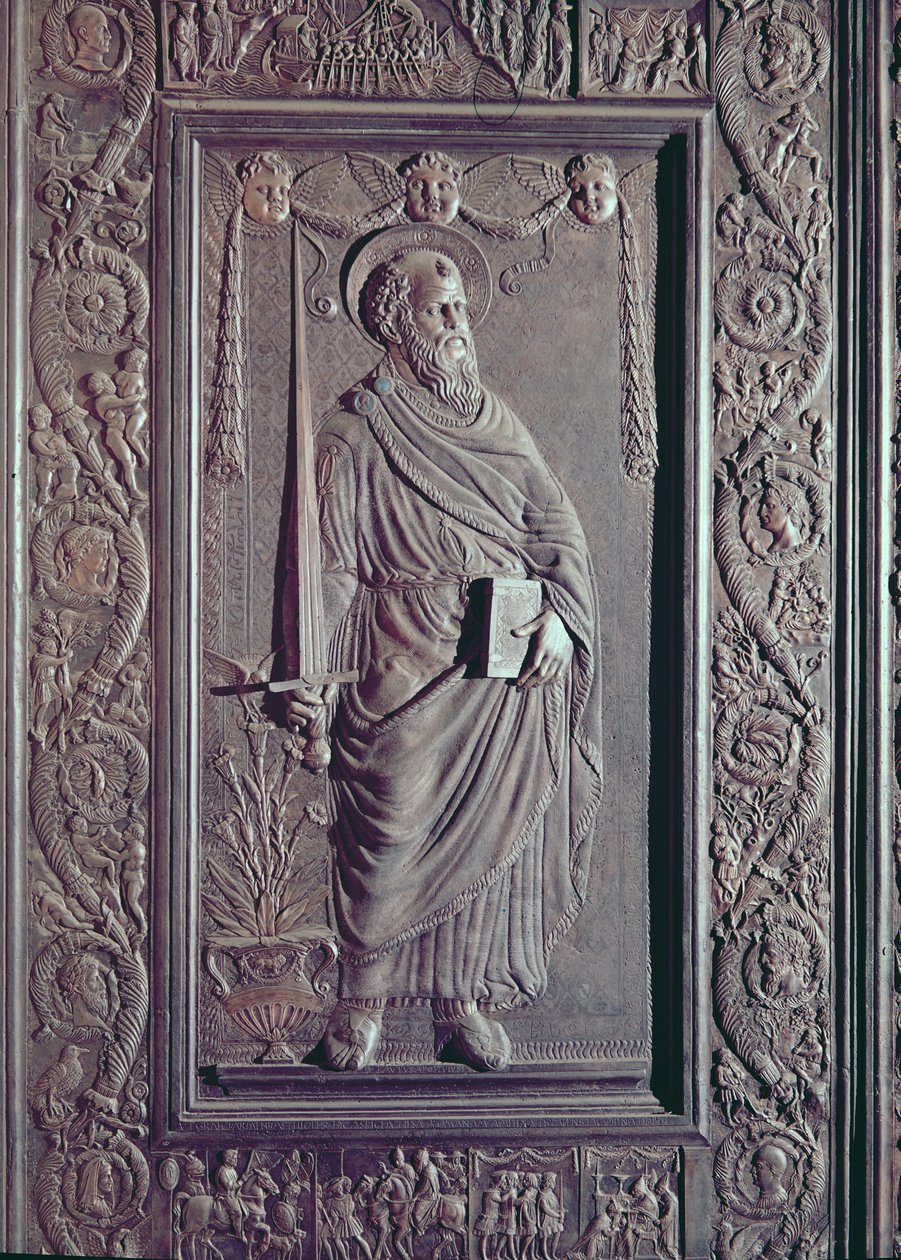 St. Paul, detalje fra basilikaens midterdør, dekoreret 1439-45 (bronze) (se også 247330-247337) af Antonio Filarete