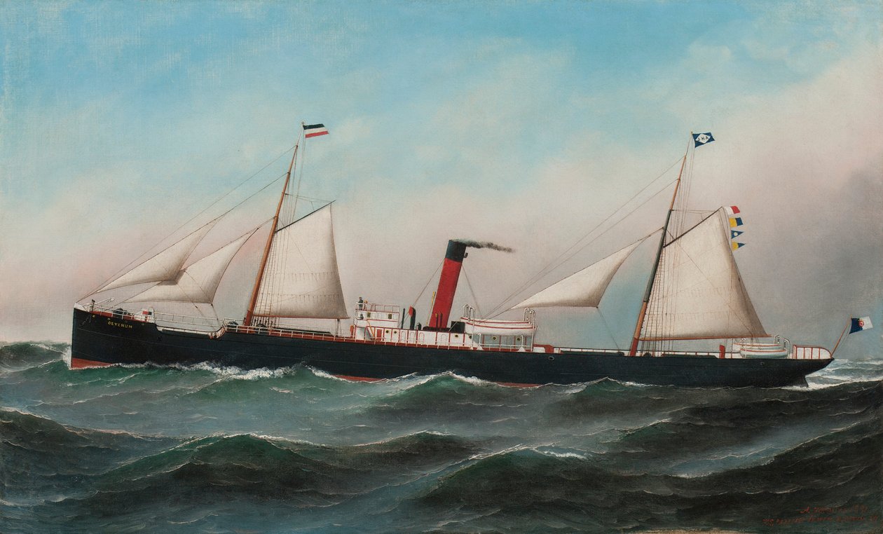 S.S. Oevenum til søs, 1891 af Antonio Jacobsen