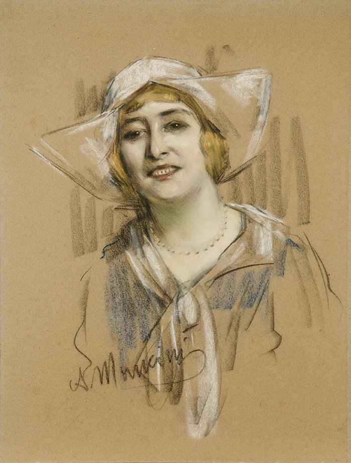 Portræt af en dame af Antonio Mancini