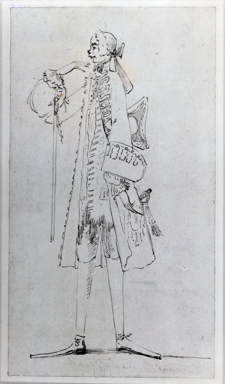Carlo Maria Broschi, "Farinelli" (blæk på papir) af Antonio Maria Zanetti