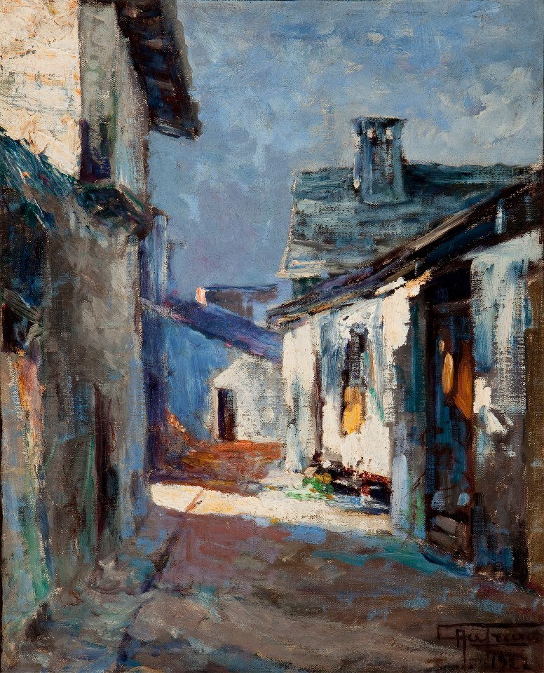  Gamle huse Landskab af Antonio Parreiras