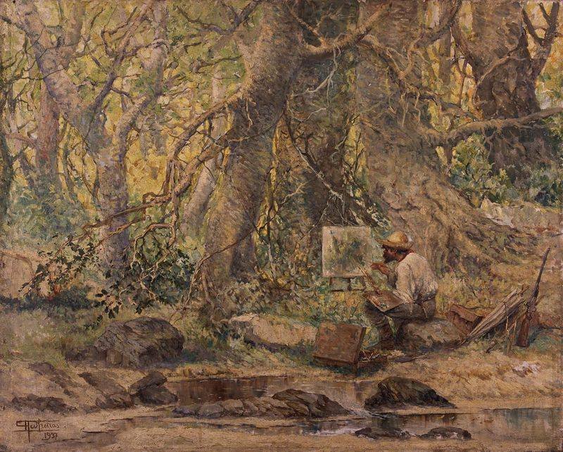 maleri fra natur af Antonio Parreiras