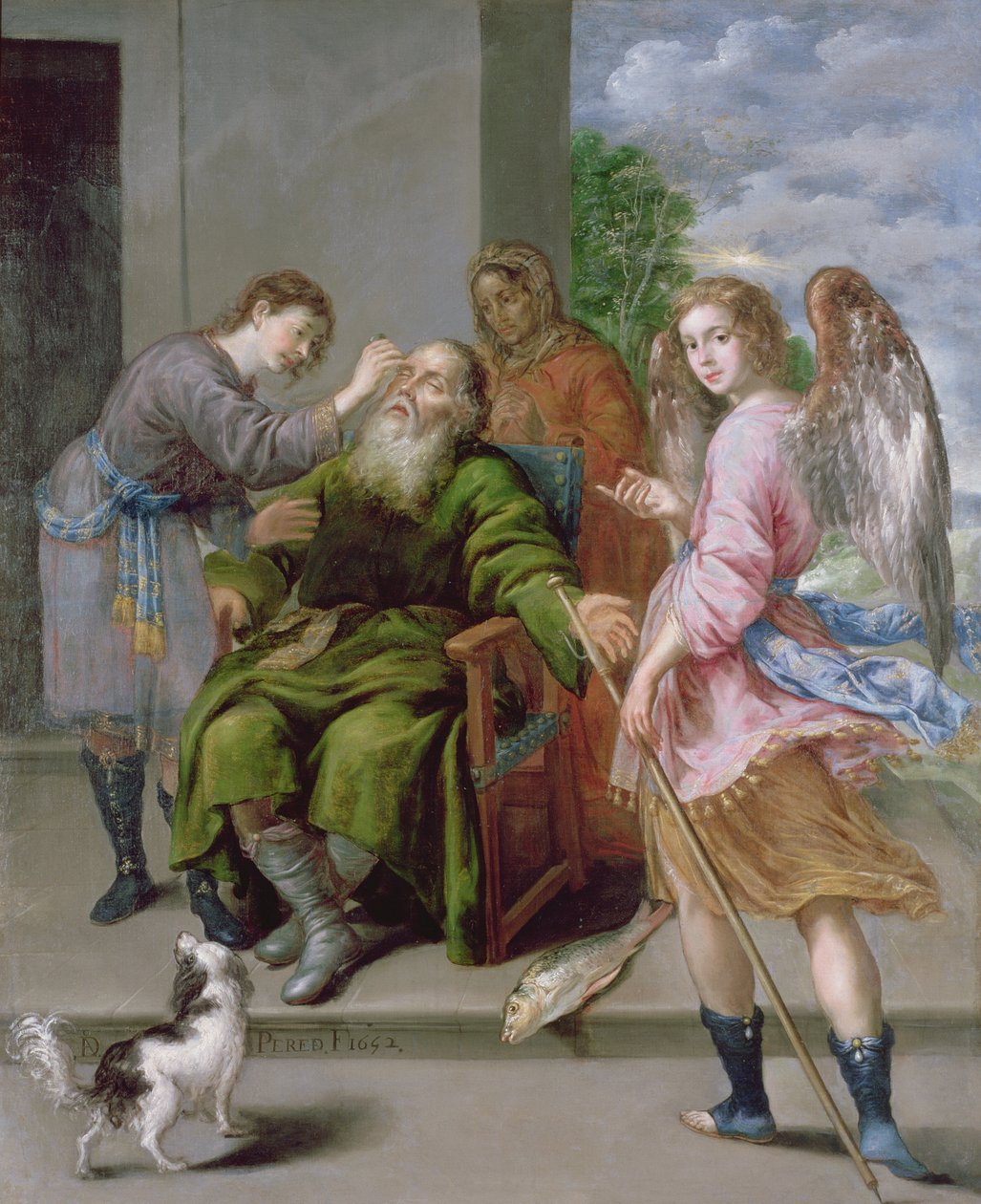 Tobias genopretter sin fars syn, 1652 af Antonio Pereda y Salgado