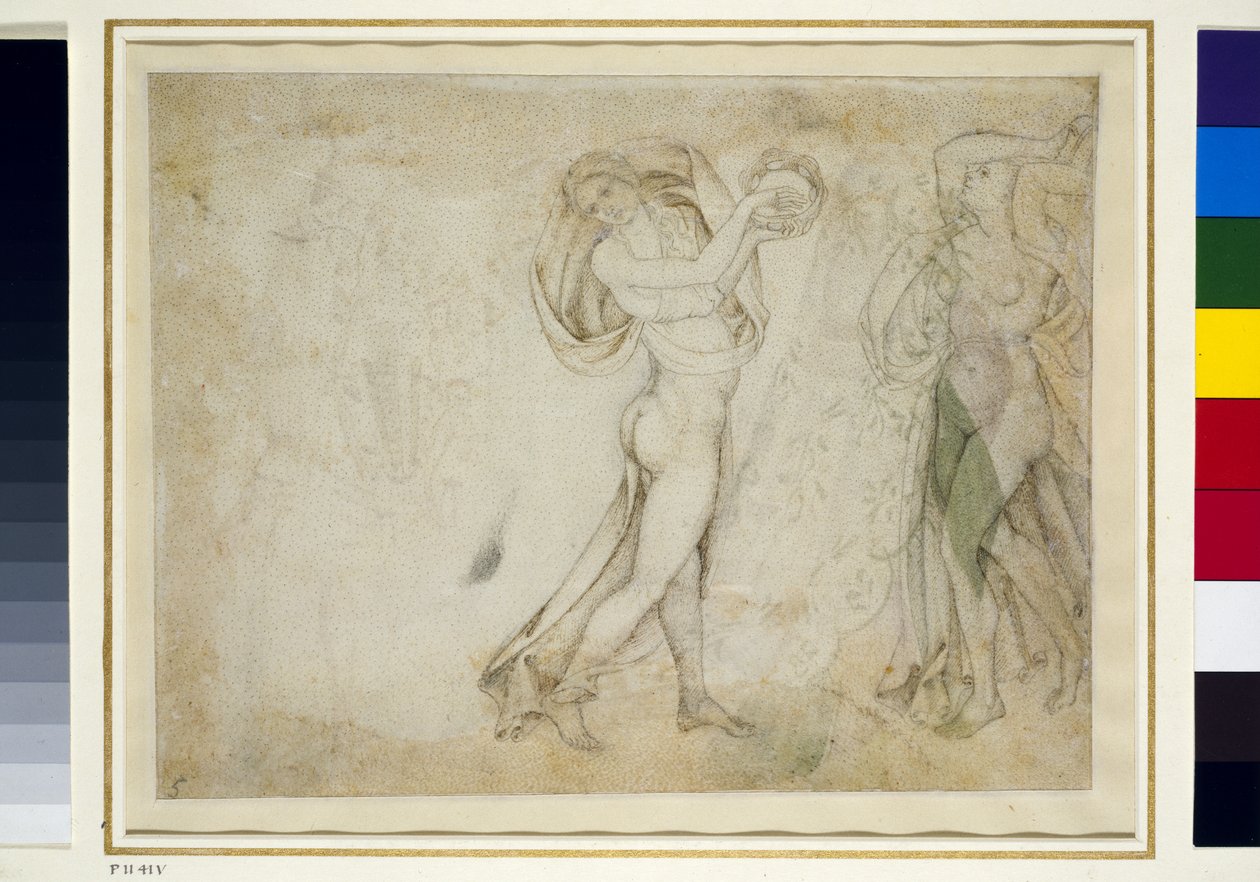 Verso: To Bacchantes (pen og indisk blæk på papir) af Antonio Pisanello
