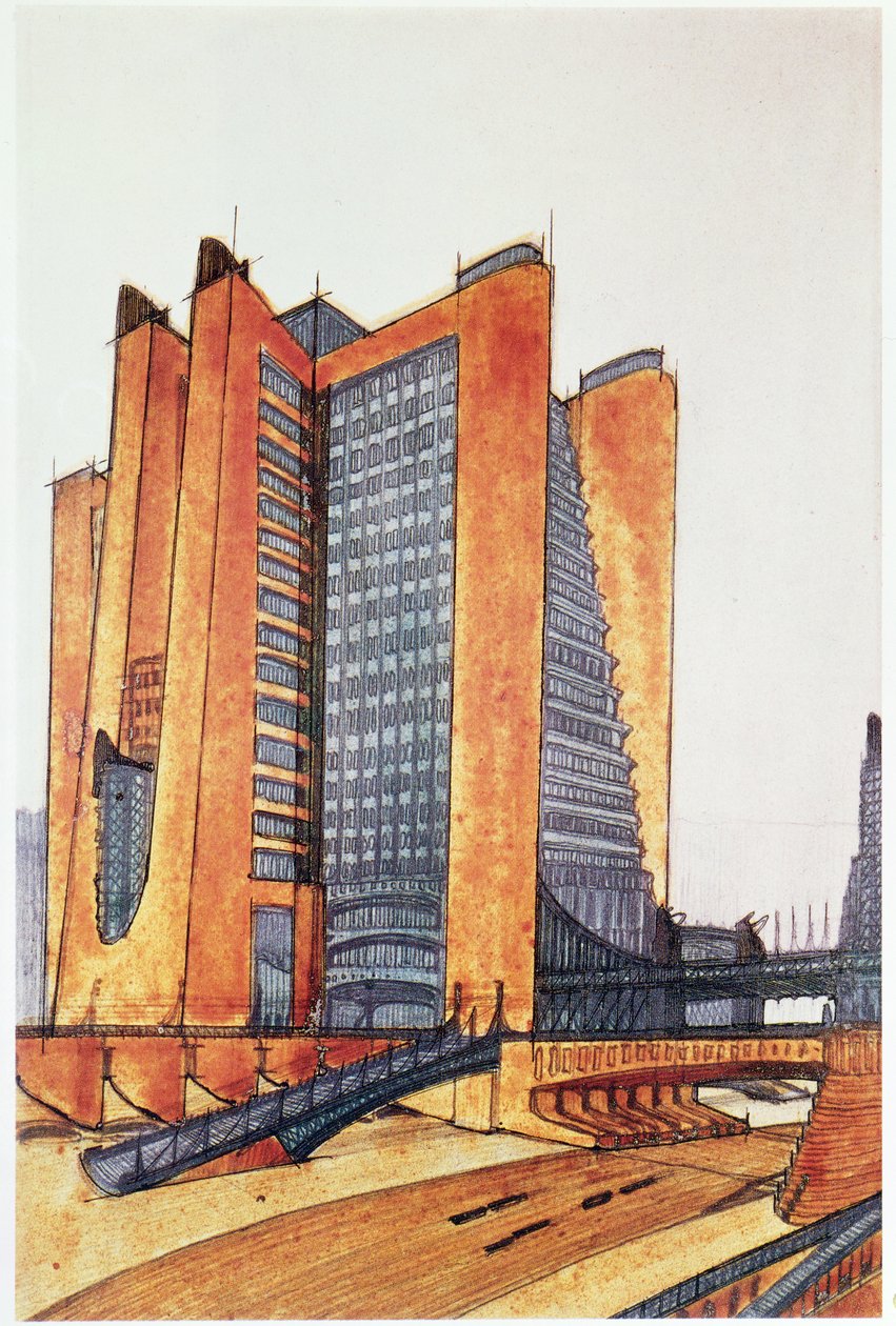 Studieplan for en ny by, 1914 af Antonio SantElia