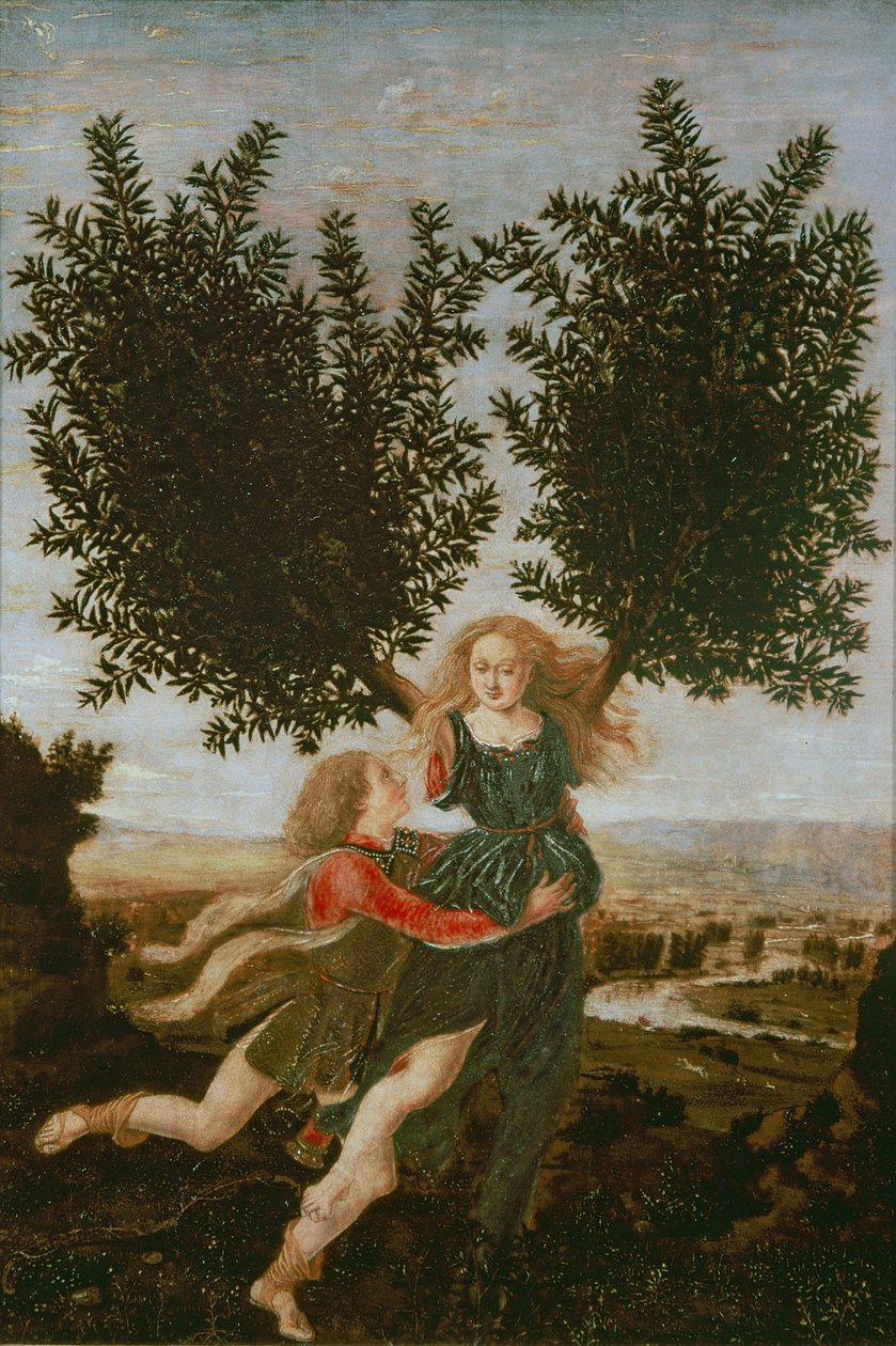 Daphne og Apollo, ca. 1470-80 af Antonio Pollaiuolo