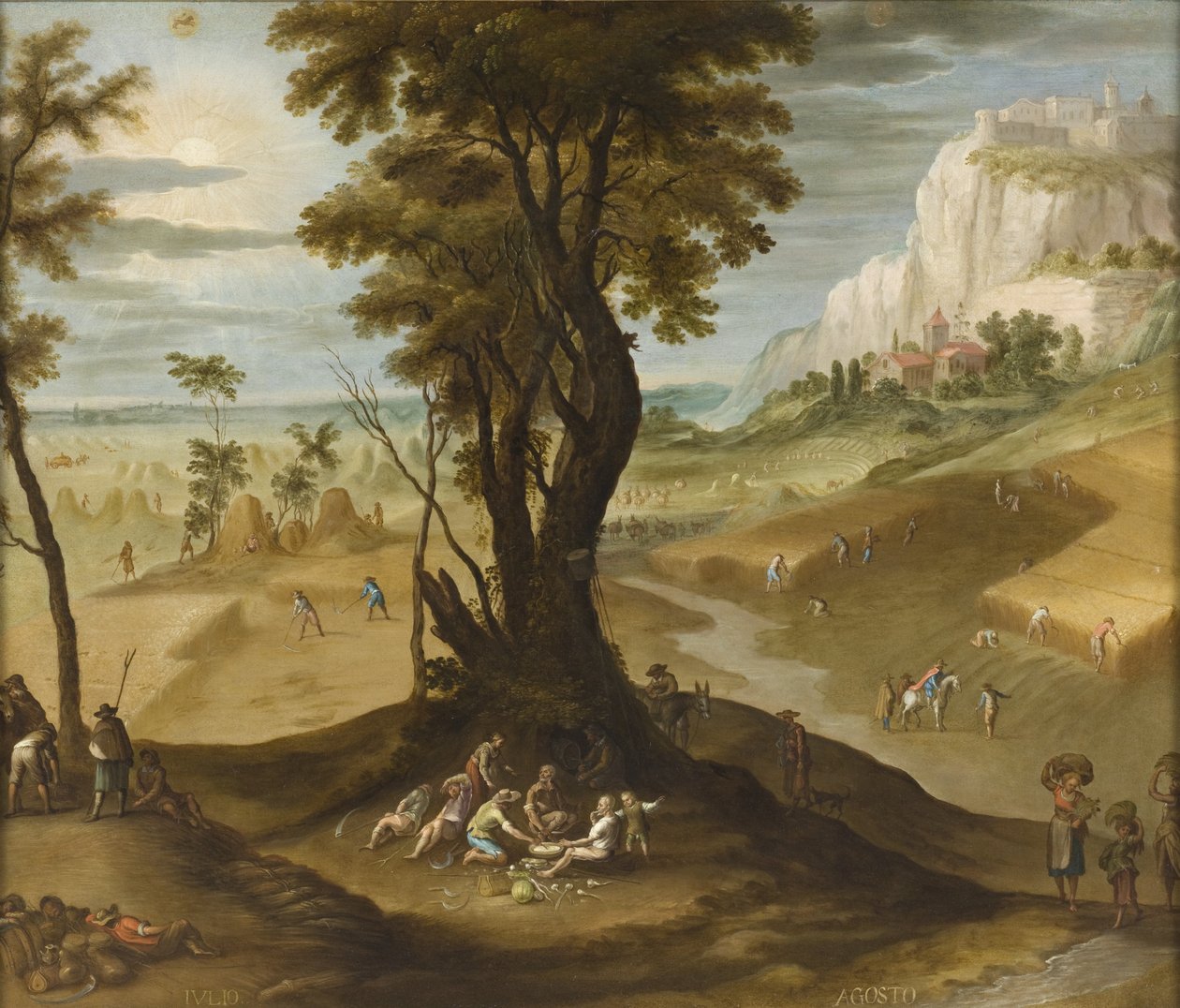 Juli og august fra Los doce meses del año (Årets tolv måneder), 1650-99 af Antonio de Espinosa