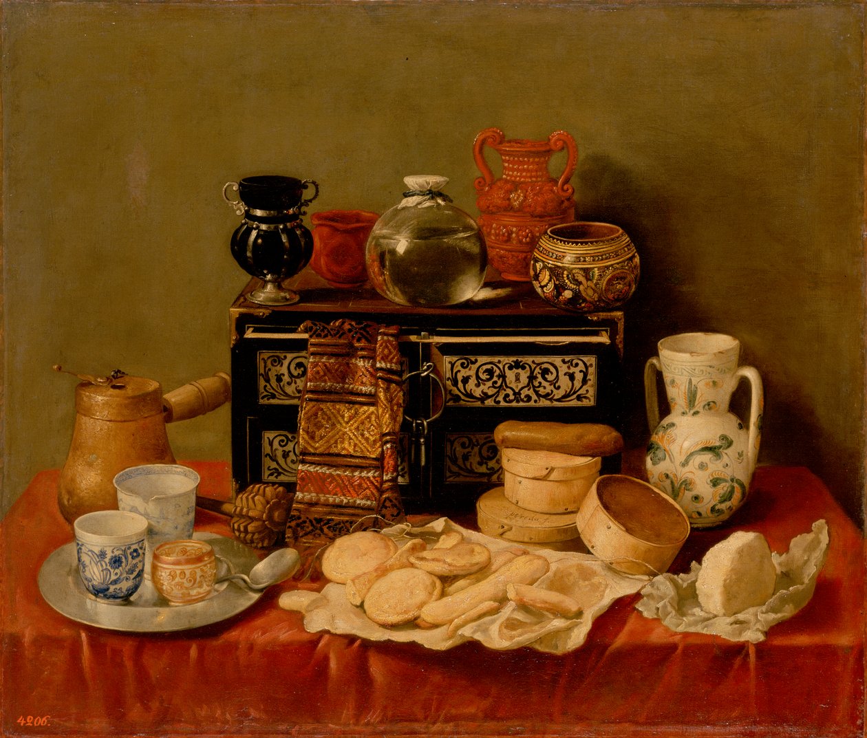 Stilleben med et ibenholt bryst af Antonio de Pereda  