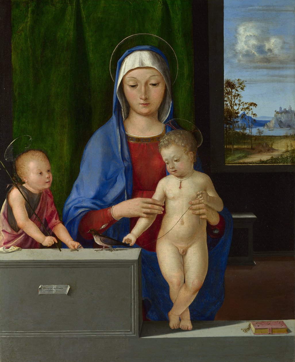 Jomfruen og barnet med Saint John af Antonio da Solario