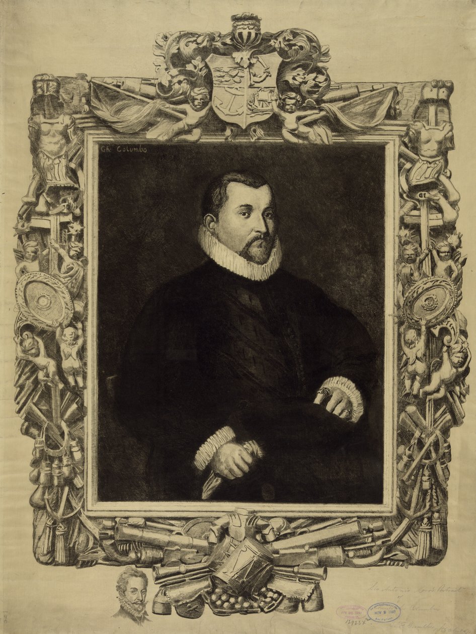 Christopher Columbus (1451-1506), ca. 1892 (litografi) af Antonio  Moroni