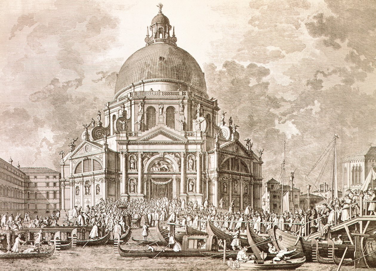Hertugelige festligheder, Doge og Signoria af Venedig ved den årlige fest for Vor Frue af Sundhed af Antonio (after) Canaletto
