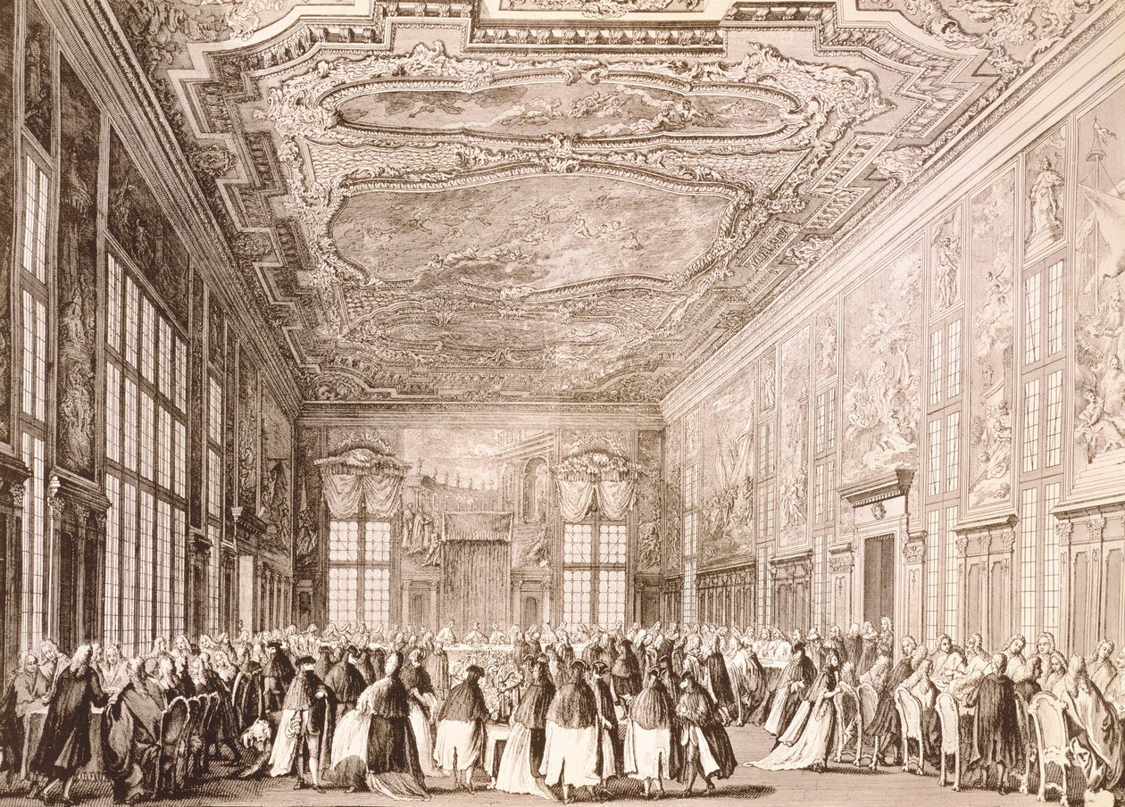 Hertugfest, banket givet af dogen i Venedig til ære for repræsentanter for udenlandske delegationer af Antonio (after) Canaletto
