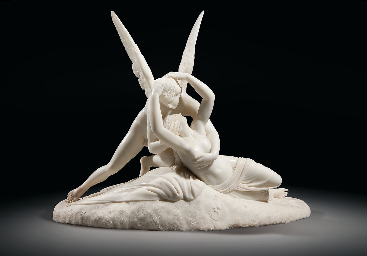 Psyke genoplivet af Amors kys, ca. 1860 (marmor) af Antonio (after) Canova
