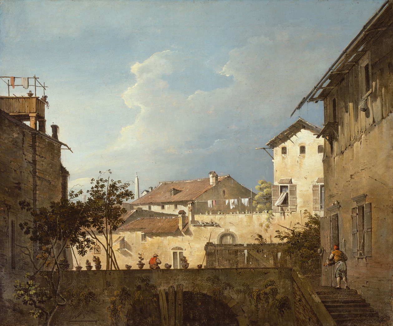 The Terrace, ca. 1745 (olie på lærred) af Antonio (follower of) Canaletto