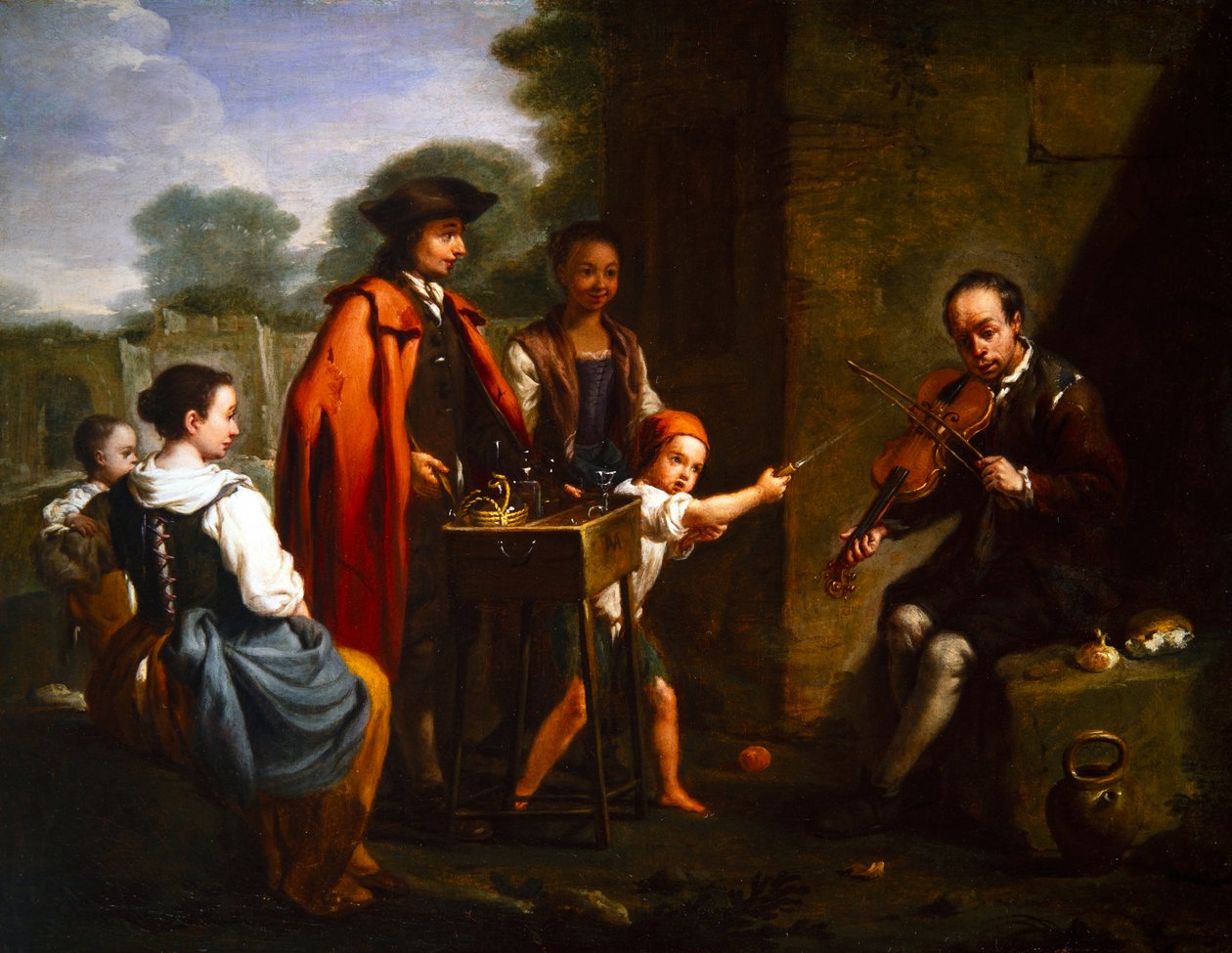 Et par genremotiver (maleri) af Antonio Amorosi