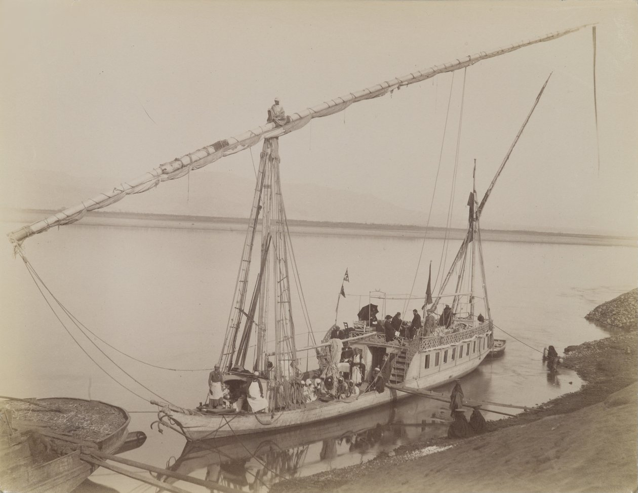 Dahabieh og Luxor af Antonio Beato