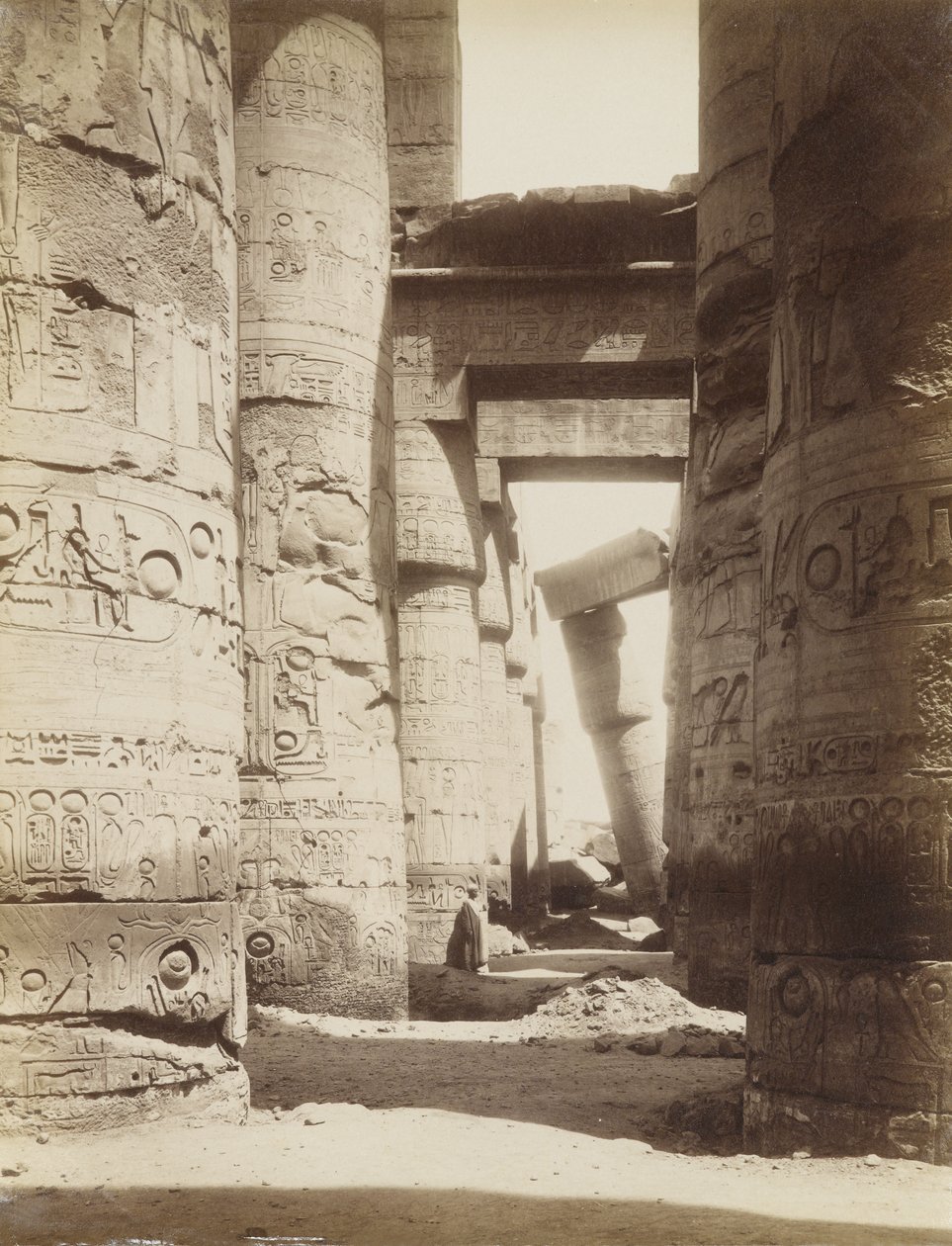 Interiør af Hypostyle Hall, Karnak af Antonio Beato