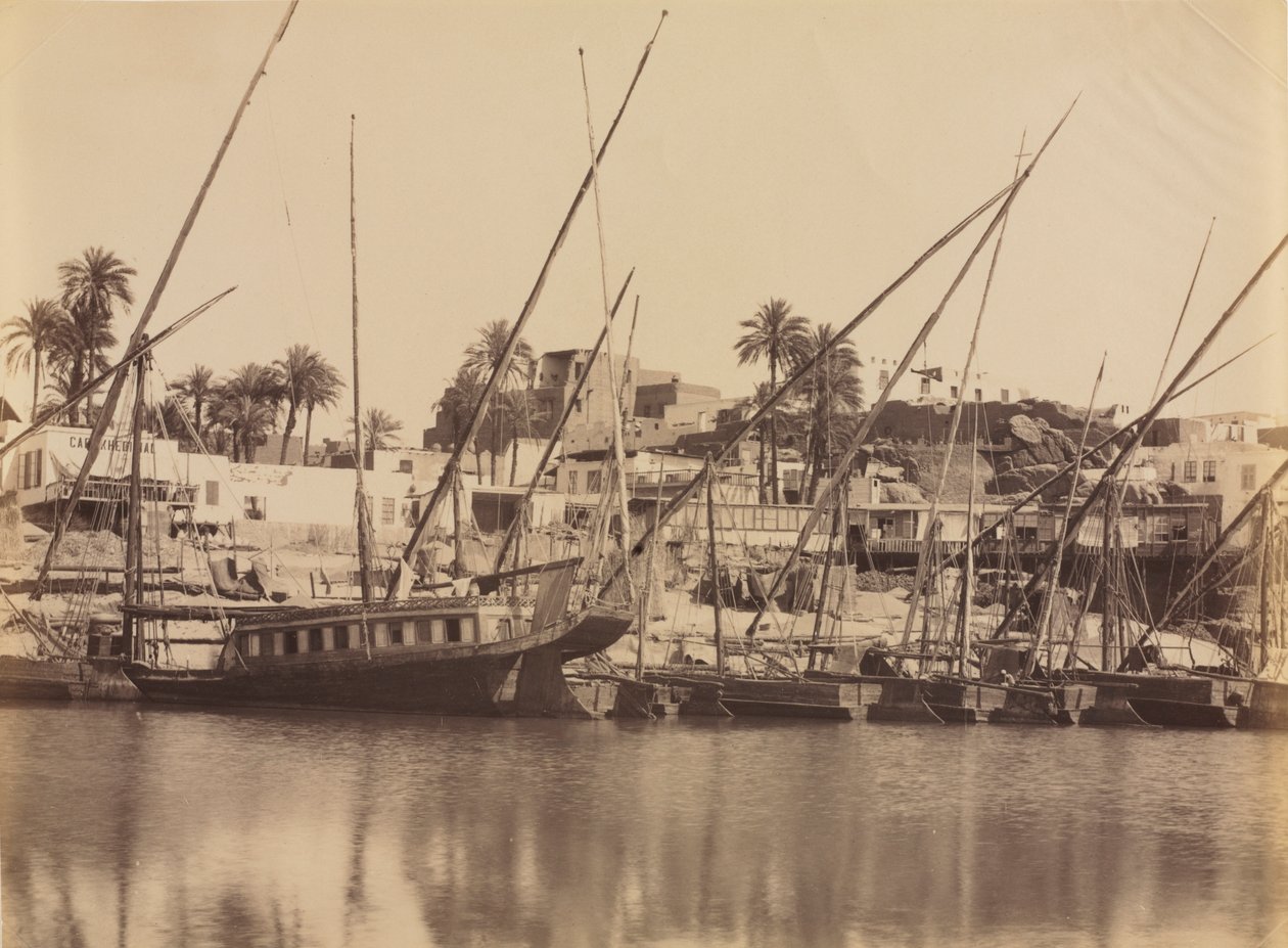 Udsigt over Aswan - Langs Nilen, ca. 1870