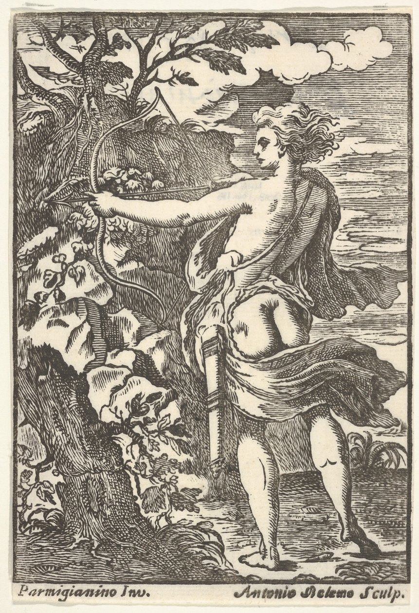 Callisto jagt med trukket bue, efter Parmigianino, 1720-1740. af Antonio Belemo