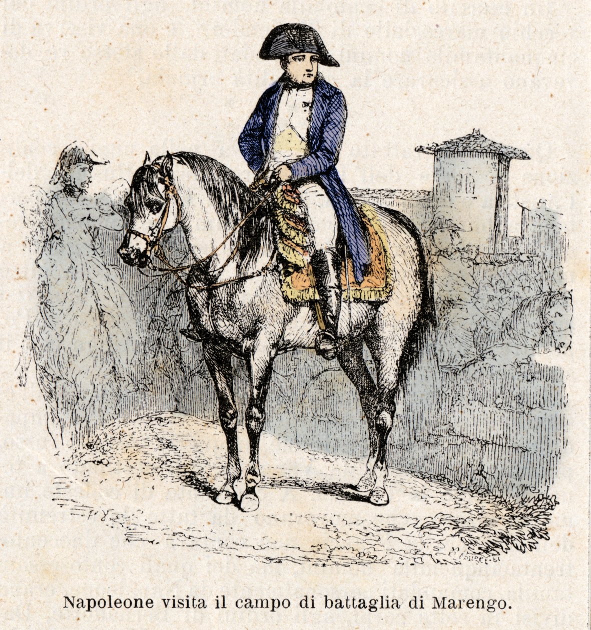 Napoleon Bonaparte i Italien, besøger Marengo slagmarken af Antonio Bonamore